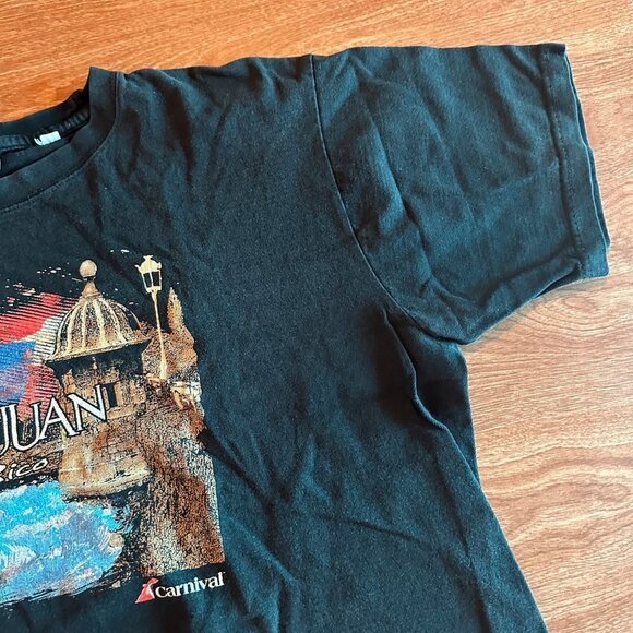 Vintage Carnival San Juan Puerto Rico Black T-Shirt Size XL - Picture 4 of 14
